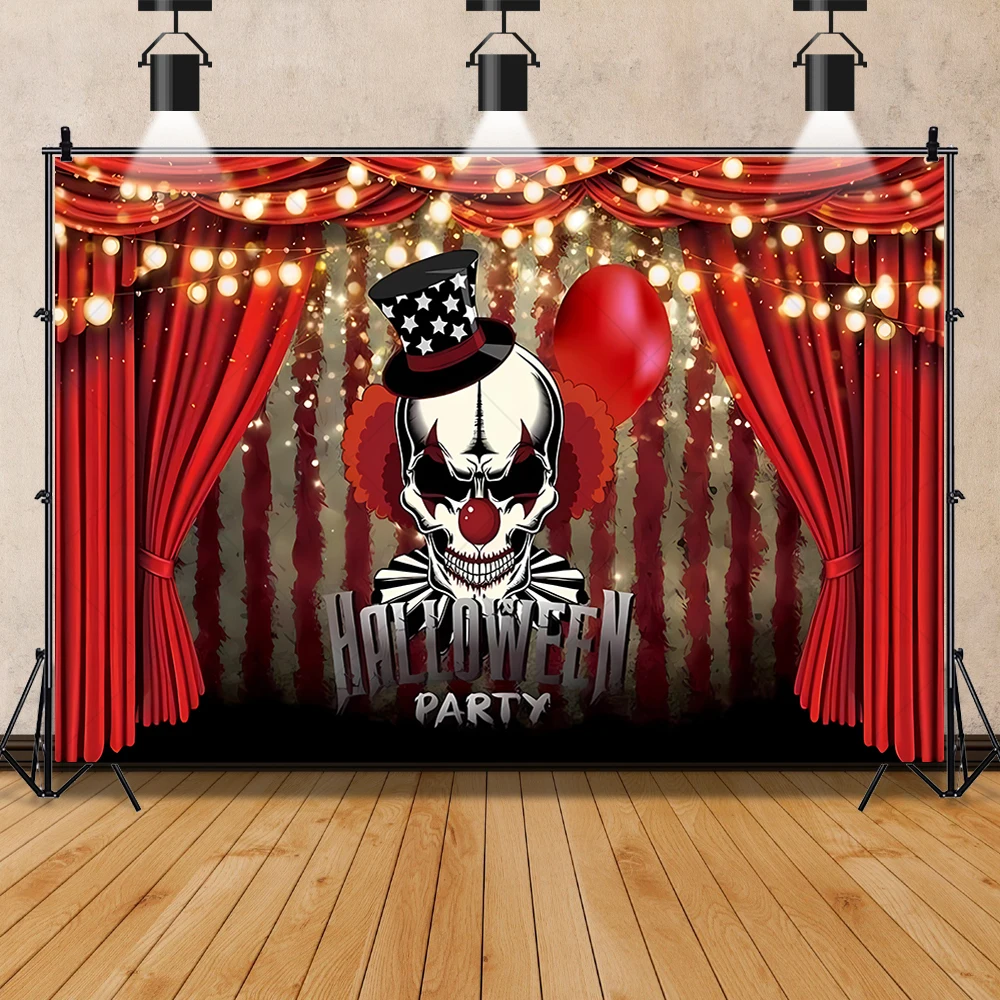 Circus Scary Clown Halloween Horror Night Kid Gifts Birthday Party Backdrop Custom Kids Room Decor Photography Studio Background