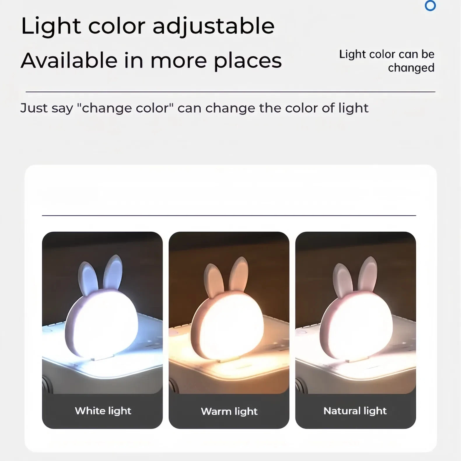 USB Cartoon Cute Rabbit Night Light With Voice Control Baby Bedroom Decor Feeding Light Bedside Tabe Lamp Xmas Gifts For Kids