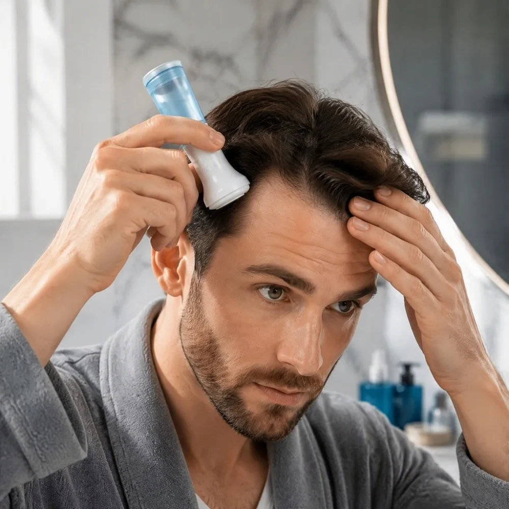 10 ml Flüssigkeitsaufbewahrung, Kopfhautserum-Applikator, einstellbare Nadellänge 0,25 mm, Gesichts-, Kopfhaut-, Haar- und Bartpflege-Werkzeug, Druck-Entlade-Mechanismus – Detail 3