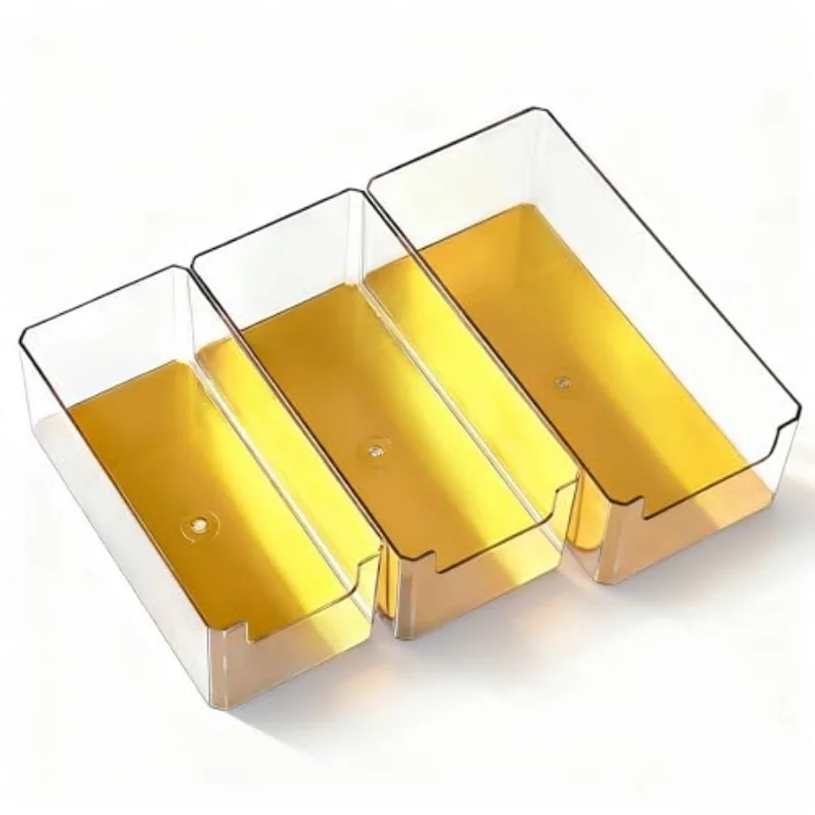 

3pcs Plastic Drawer Organizer 3 Sizes Desk Drawer Divider Organizers and Containers for Makeup Jewerly Kitchen drawer organizer