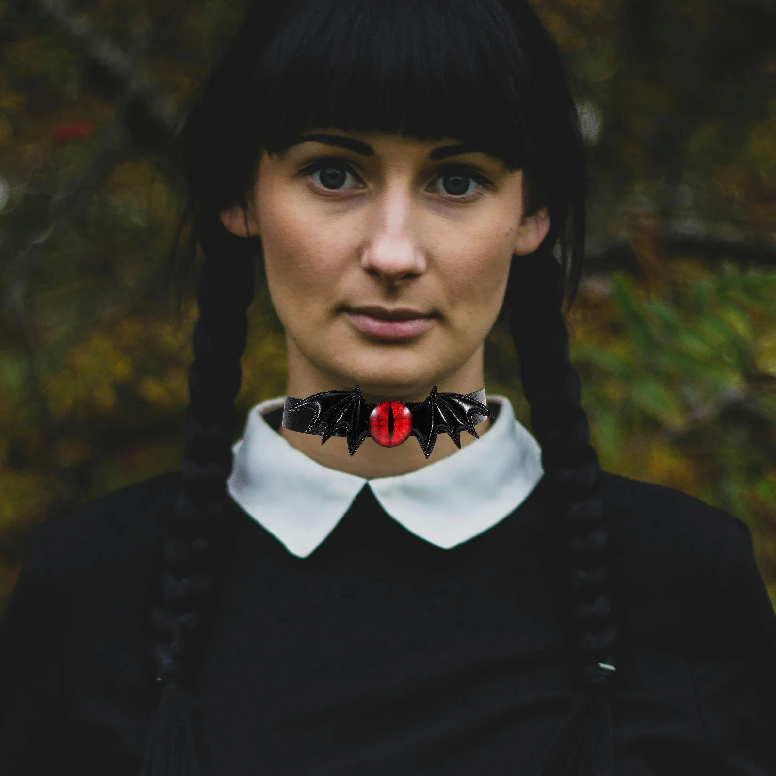 Collier ras du cou en PU pour Halloween, Style Punk, yeux du diable, aile de chauve-souris, pour fête, Cosplay, accessoires de mascarade