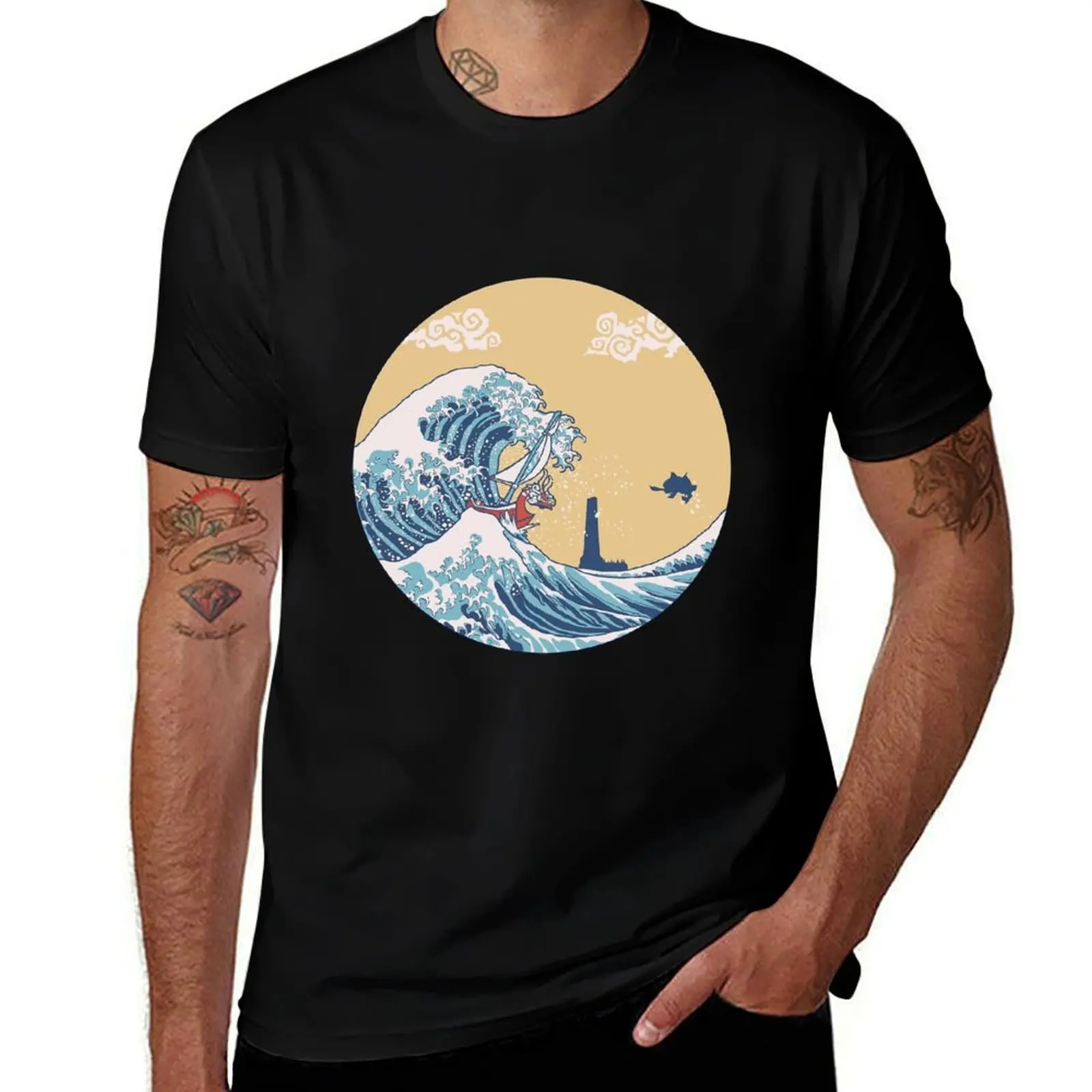 Art 90s Hokusai The Great Seagaming T-Shirt Holiday Party for Men T-Shirt