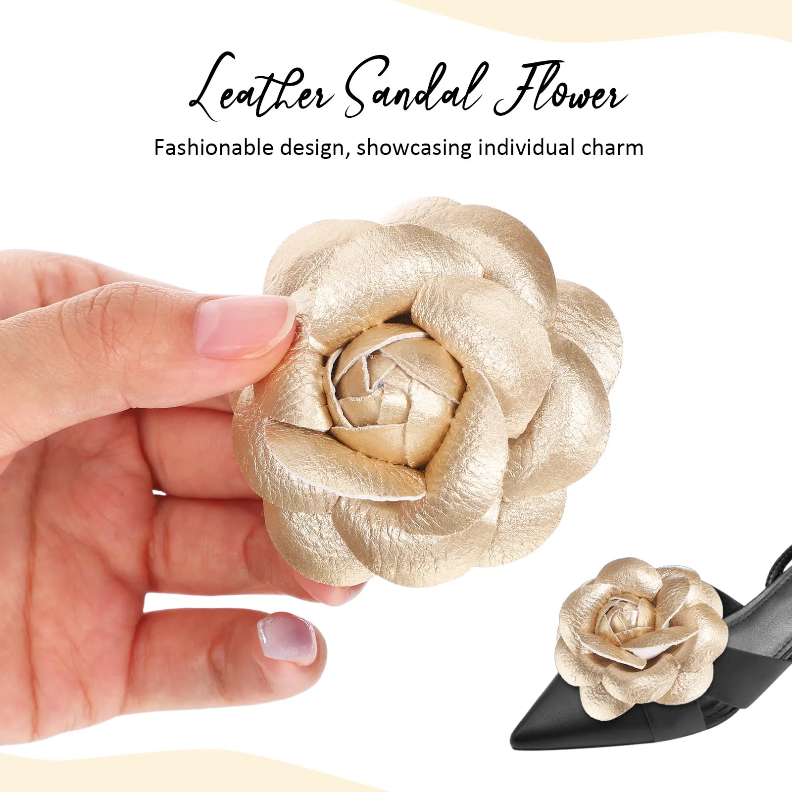 2Pcs Rose Flower Shoe Clips Elegant Removable Buckle for Women Flats Heels Decorative Floral Shoe Charms Accessories