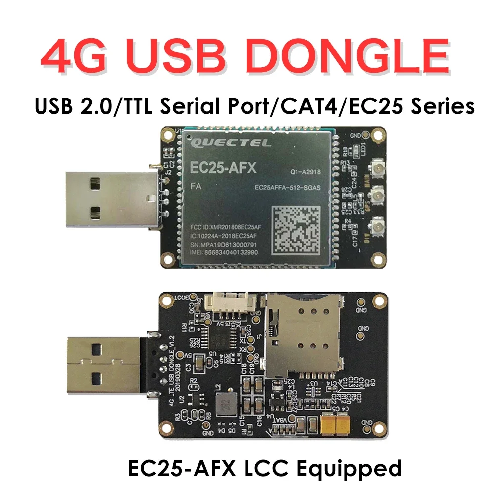 4G LTE USB Dongle W/EC25-AFX SIM Card Slot Carrier: America  LTE FDD B2/B4/B5/B12/B13/B14/B66/B71