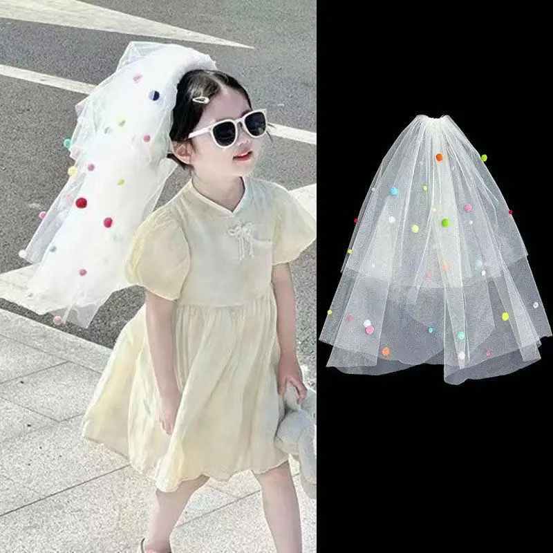 Twisty Stick Dopamine-Coloured Wedding Veil DIY Kit with Bow – for Children’s Weddings, Brides and Proposals