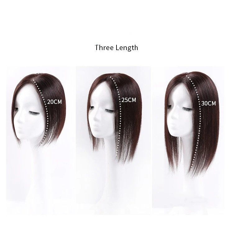 قطعة شعر نسائية قاعدة حريرية 100% شعر بشري الجزء الأوسط 25 سنتيمتر 30 سنتيمتر 35 سنتيمتر جاهزة للارتداء لا صالون