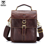 BULLCAPTAIN New Brand Leather Men Bag Casual Business Genuine Leather Mens Shoulder Messenger Bag Vintage Men's Crossbody Bag