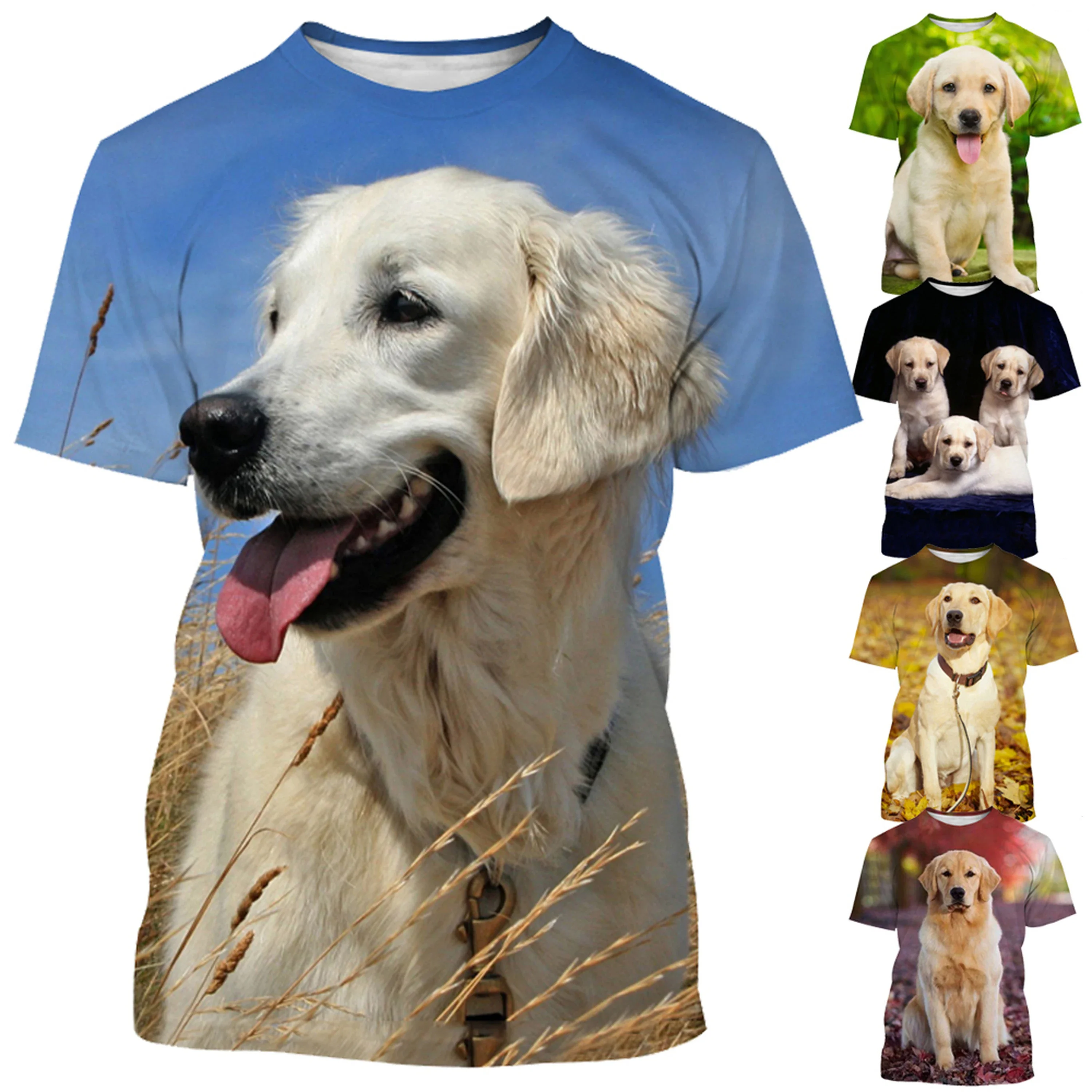 Estate moda Pet Dog stampa 3D t-shirt Labrador Retriever t-shirt uomo donna Casual manica corta