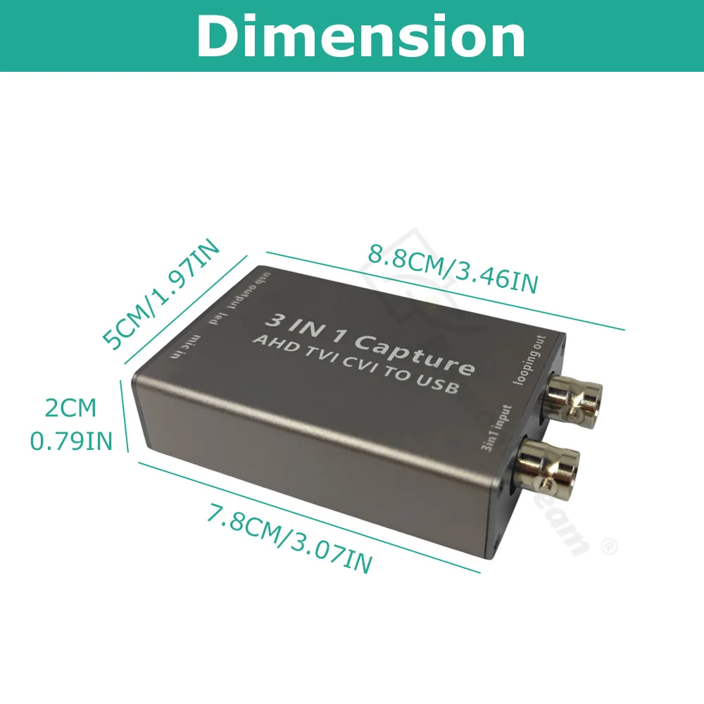 AHD TVI CVI to USB 2.0 Video Capture Card 1080P 60fps HD Capture Card Video Record Box for Live Streaming TVI CVI Video Card