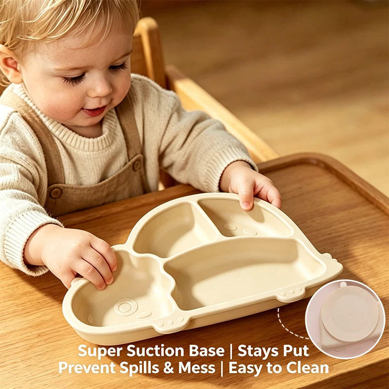 Toddler Plates Divided Suction - Plate Suction Toddler ulasan dan harga
