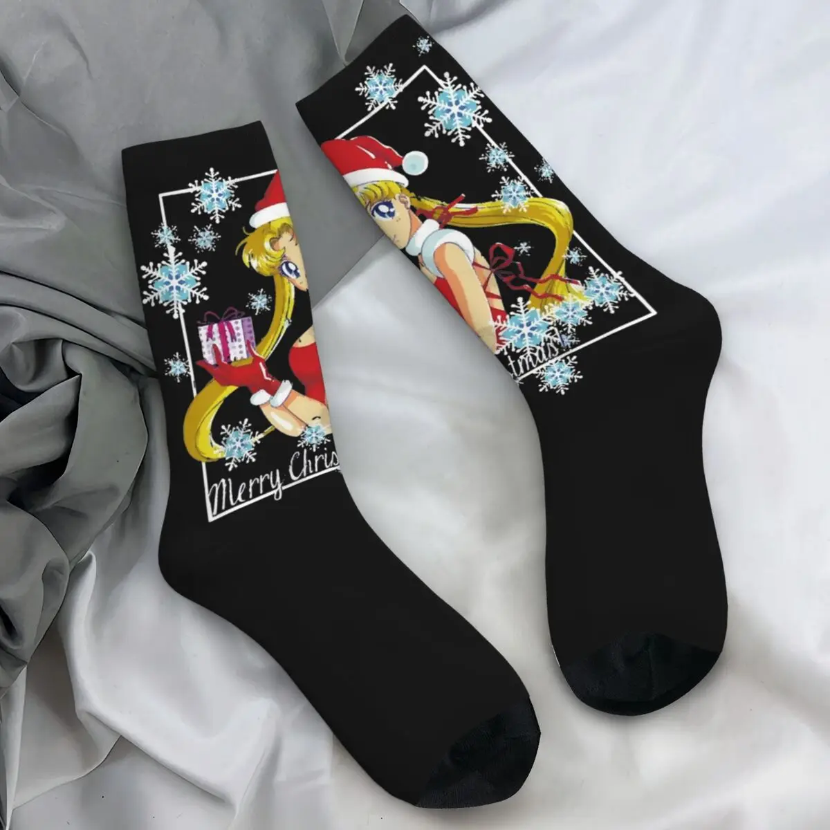 Merry Christmas Sailor Moon Socks Modern Stockings Autumn Anti Bacterial Couple Socks High Quality Design Climbing Socks