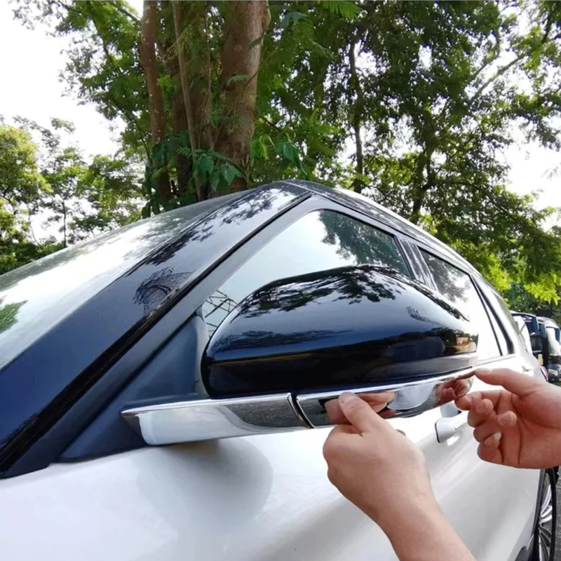 

For Ford Explorer 2022 Accessories ABS Chrome Rearview Mirror Trim Anti-collision Strip Auto Shiny Exterior Styling 2020 2021