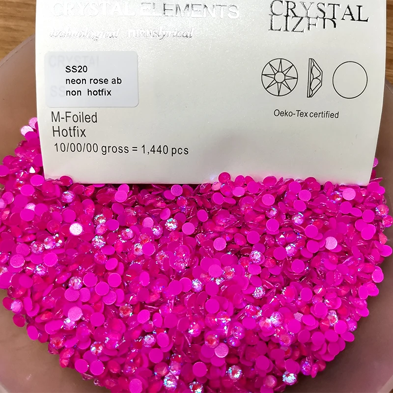 newest design 5A Top quality neon color crystal material noctilucous rhinestones 8big 8small cut flat back nail strass for dance