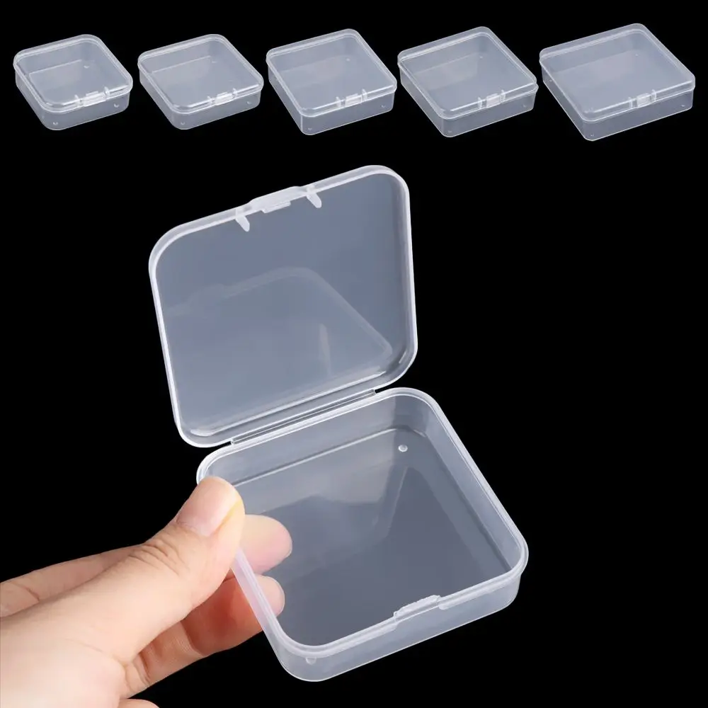 Square Plastic Transparent Storage Box Jewelry Beads Container Fishing Tools Accessories Box Small Items Sundries Organizer Case