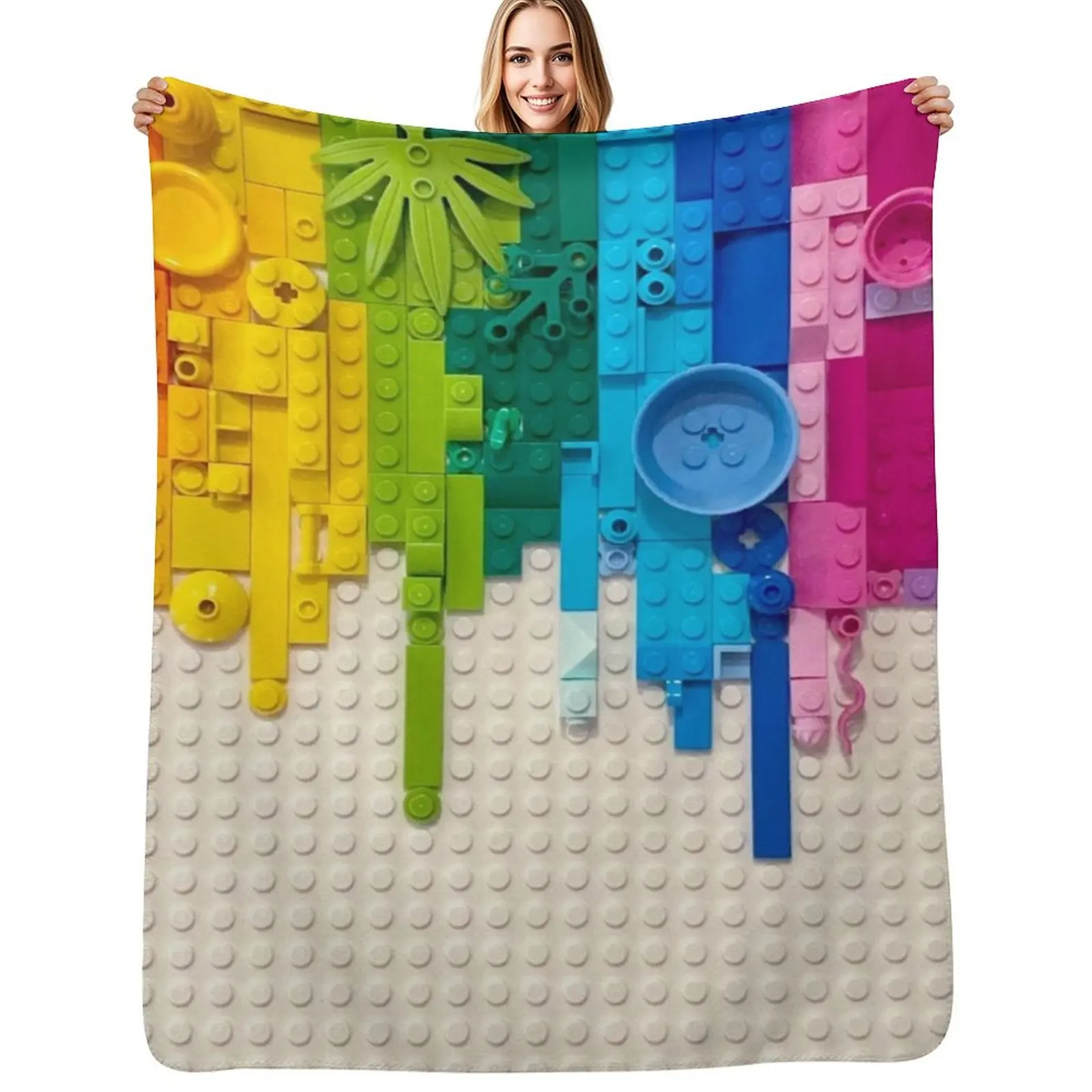 Rainbow drip Throw Blanket christmas gifts Kid'S Loose Decoratives Furry warm for winter Blankets