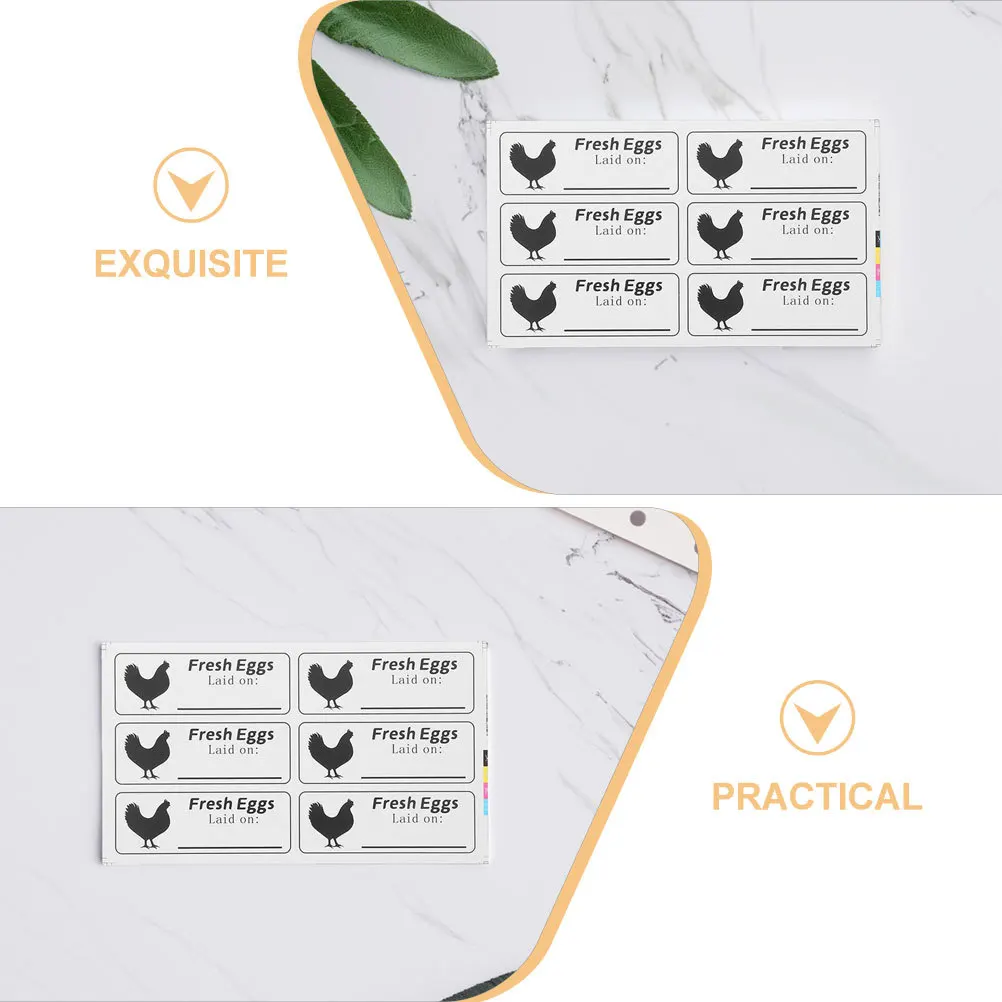 20 листов этикеток в картонной упаковке для яиц, свежие яйца, наклейки с датой, рукописная дата, безопасность продукта, контейнер для еды, клейкие бирки