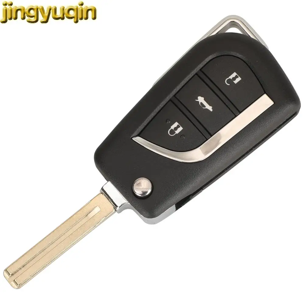 Jingyuqin 3 Buttons Car Key Alarm Remote Fob 433MHZ 8A Chip For Toyota CAMRY 2015 2016 RAV4 2017 Auris 2018 TOY40 12BFE-01