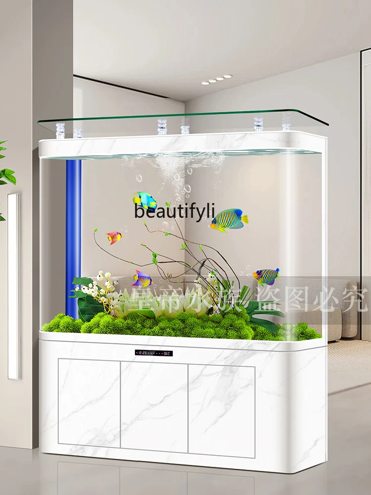 

Hot Bending Bottom Filter Fish Tank Integrated Molding Ecological Large Fish Globe Floor Living Room Home Change-Free Aquarium