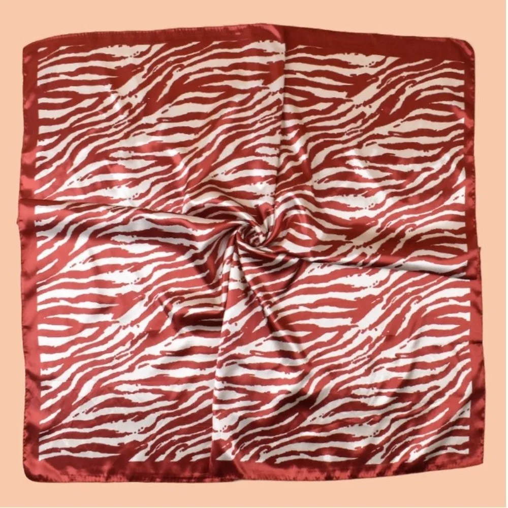 الفاخرة متعددة الاستخدام الساتان وشاح مربع 90*90 سنتيمتر تنفس الحجاب شريط طباعة الأوشحة الحريرية المرأة الإكسسوارات