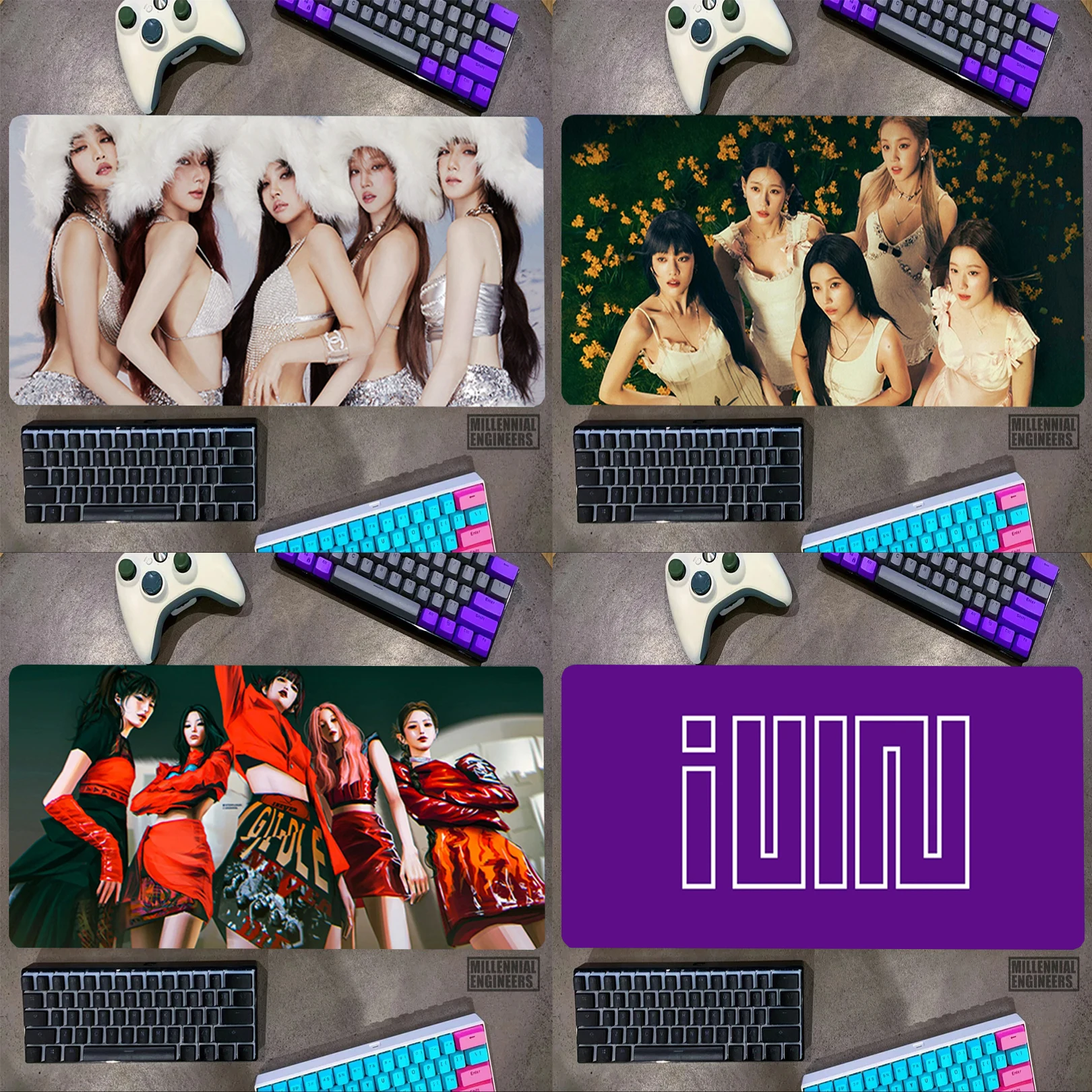 Kpop Girls Group (G)I-DLE Mouse Pad Mousepad Gamer Big Mousepepad Desk Mat Office Accessories Keyboard Gaming Mats Extended Xxl