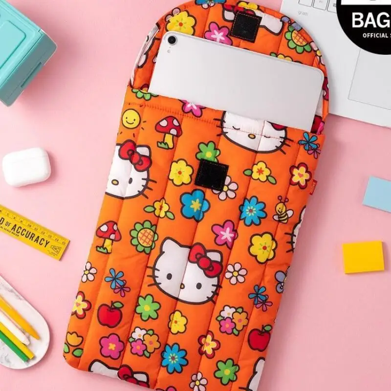 

Sanrio Hello Kitty Cartoon Thickened Protection Computer Tablet Bag Anime Peripheral Pattern File Storage Holiday Gift for Girls