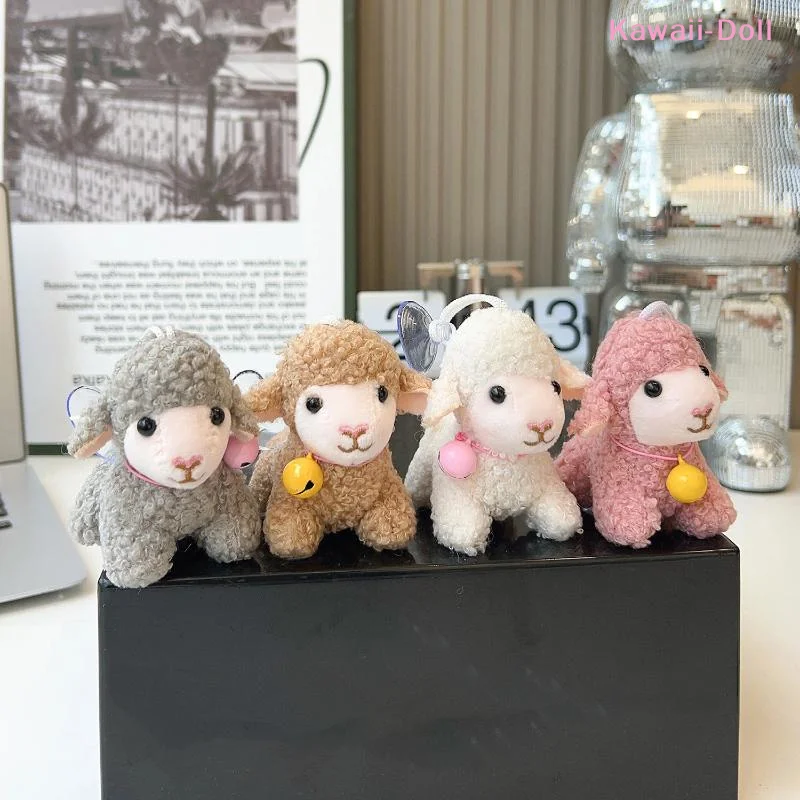 [DO]13cm Cute Mini Fluffy Sheep Plush Pendant With Suction Cup Soft Touch For Backpack Decor Gifts[DO] - view 6