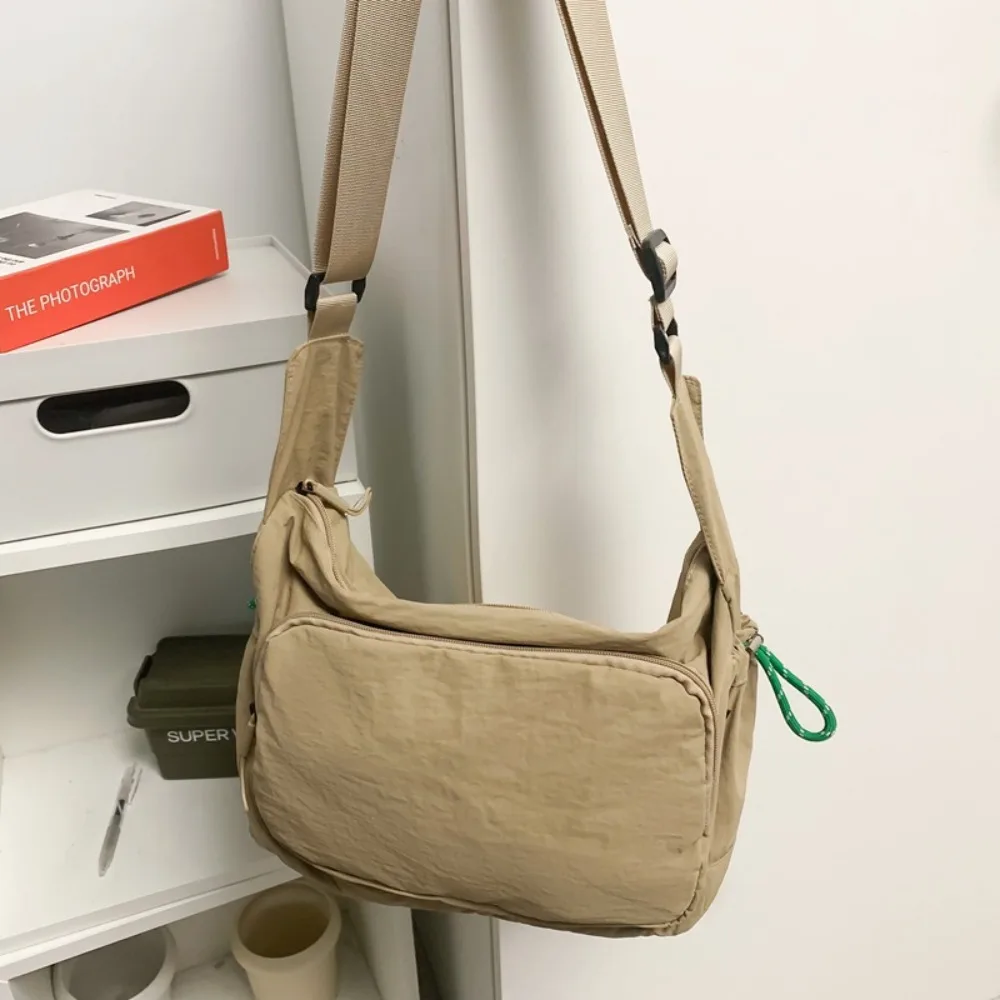 Leisure Fashion Crossbody Bag Casual Large Capacity Sport Shoulder Bag Fitness Solid Color Nylon Bag Unisex