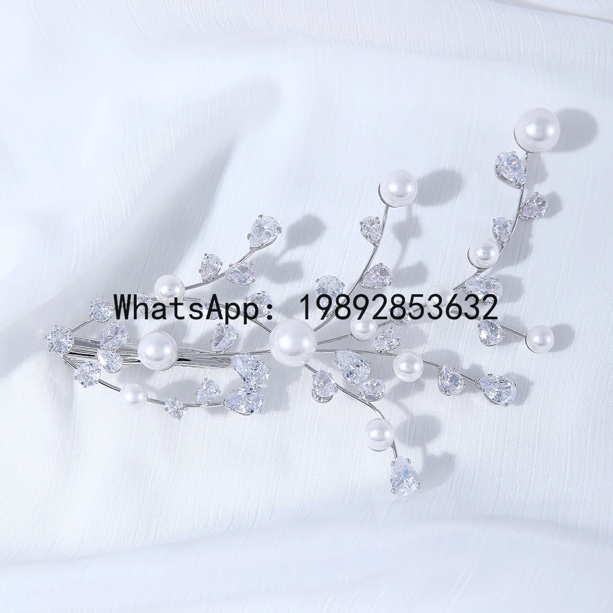 FS bridal headgear zircon hairpin imitation pearl fashion wedding disc hair accessories manufacturer
