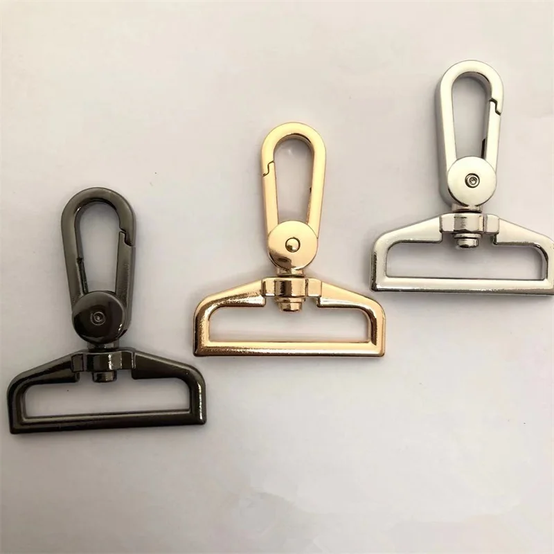 5pcs Metal 38mm D Ring Swivel Eye Snap Hook Trigger Clasps Clips for Leather Craft Bag Strap Belt Webbing Keychain Large Size