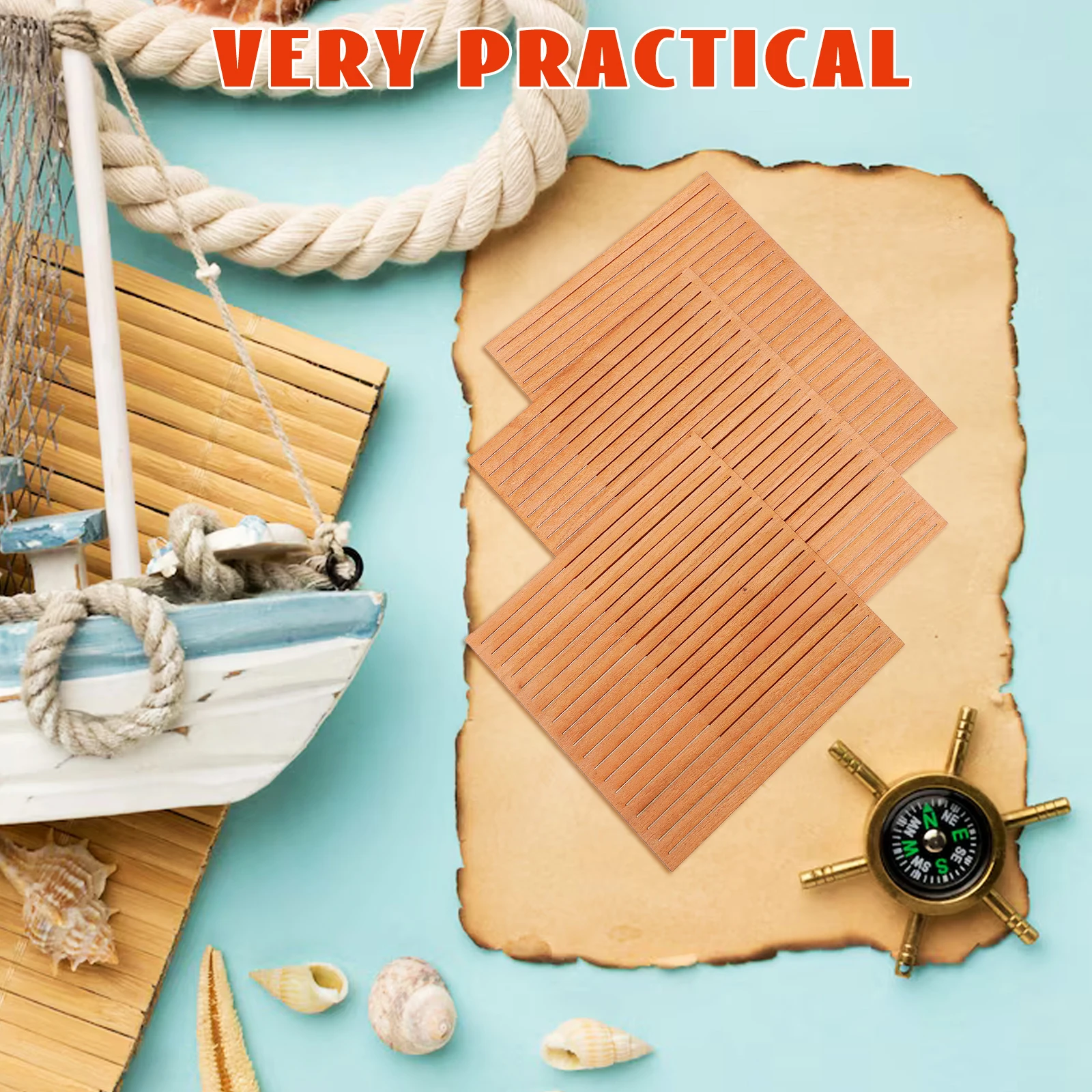 

80pcs Real Wood Decking Strips For Diy Boat Models Dollhouse Mini Flooring Craft Material Durable Resistant To Warping Miniature