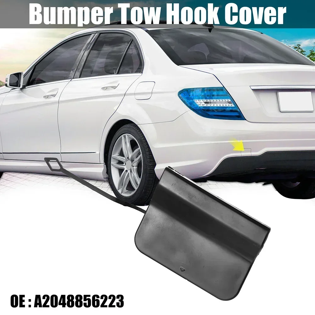 Black Plastic Car Rear Bumper Tow Hook Cover A2048856223 For Mercedes-Benz C-Class W204 2007-2014 Bumper Tow Hook Cover