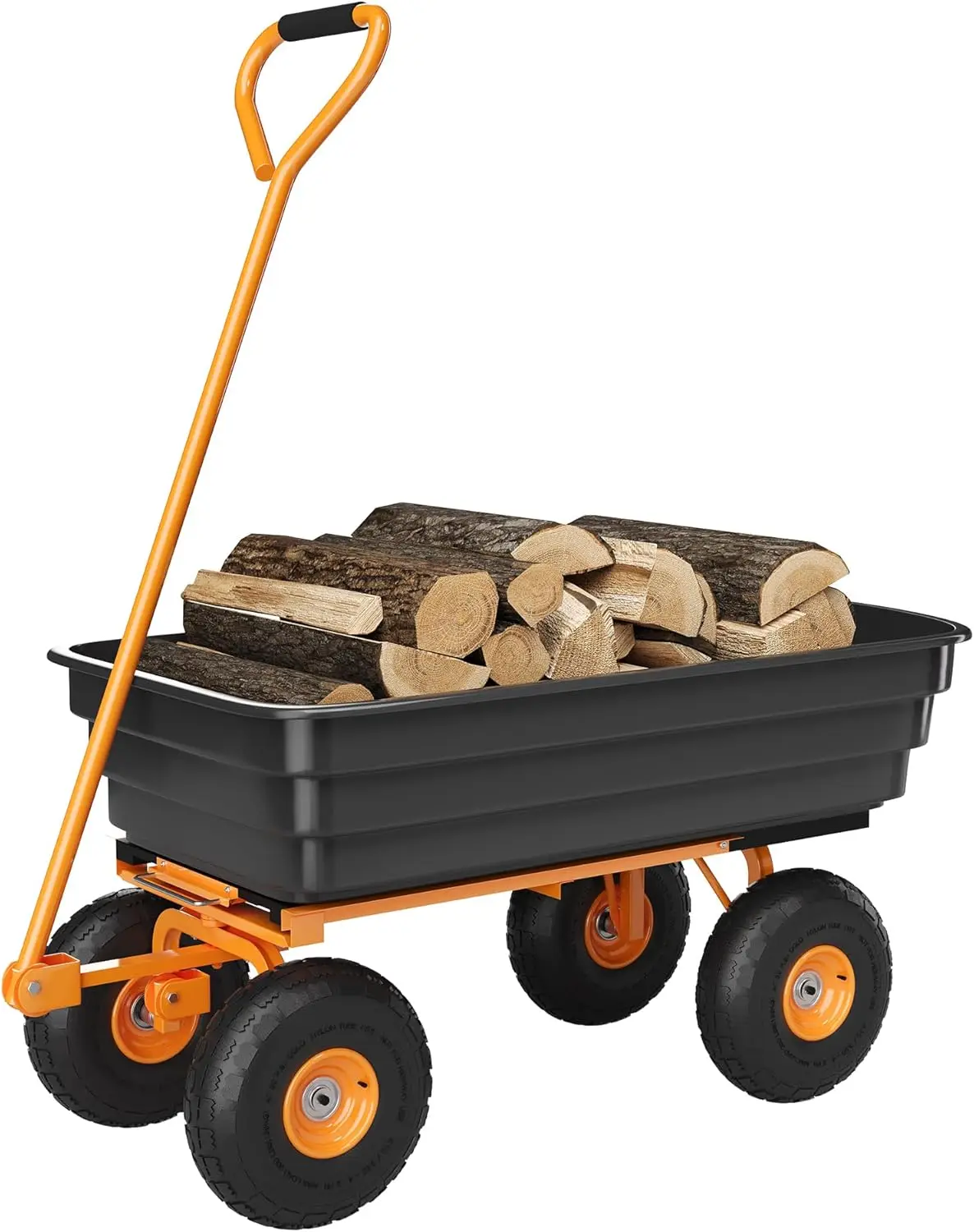 

All Terrain Garden Dump Cart with Removable Bed | 1200Lb Heavy Duty Utility Wagon for Yard Work | 180° Pivoting Handle for Easy