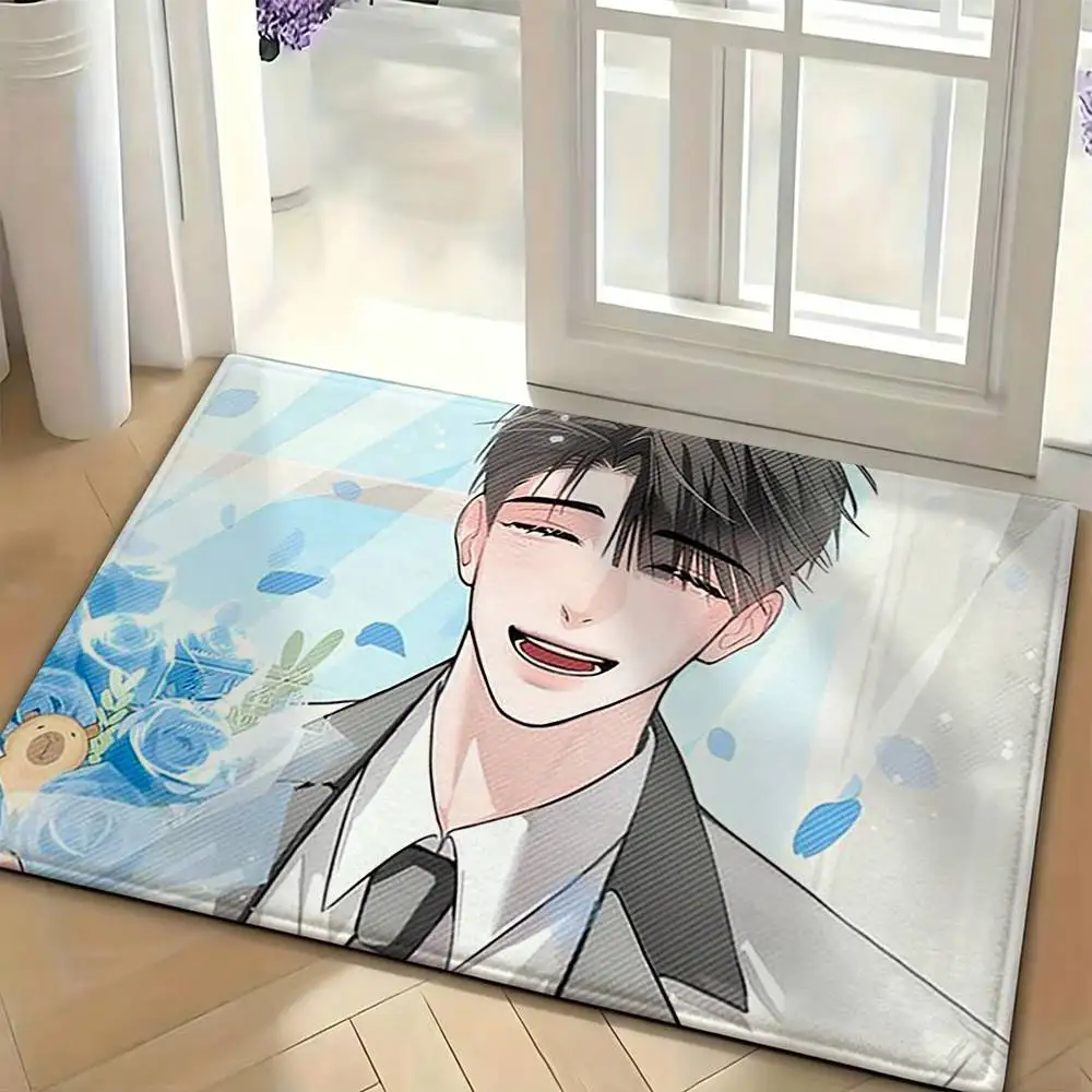 M-Manhwa R-Red S-String Q-Quests Floor Mat Soft Non Slip for Entry Door Bathroom Indoor Home Decorative Carpet