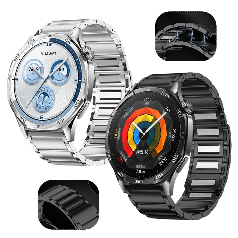 

Stainless Steel Band Compatible with Huawei Watch GT 5 PRO 4 3 2 46mm with Magnetic Clasp Suitable for Huawei Watch3 Watch4