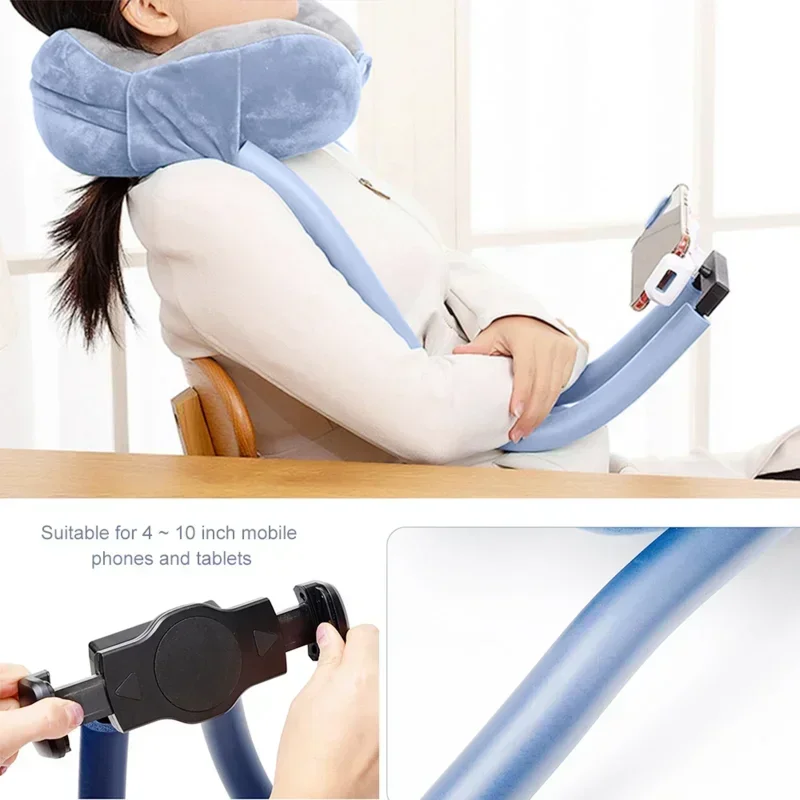 

Tablet Pillow Holder Travel Pillow With Mobile Phone Holder Lazy U Shape Neck Support Pillow With Flexible