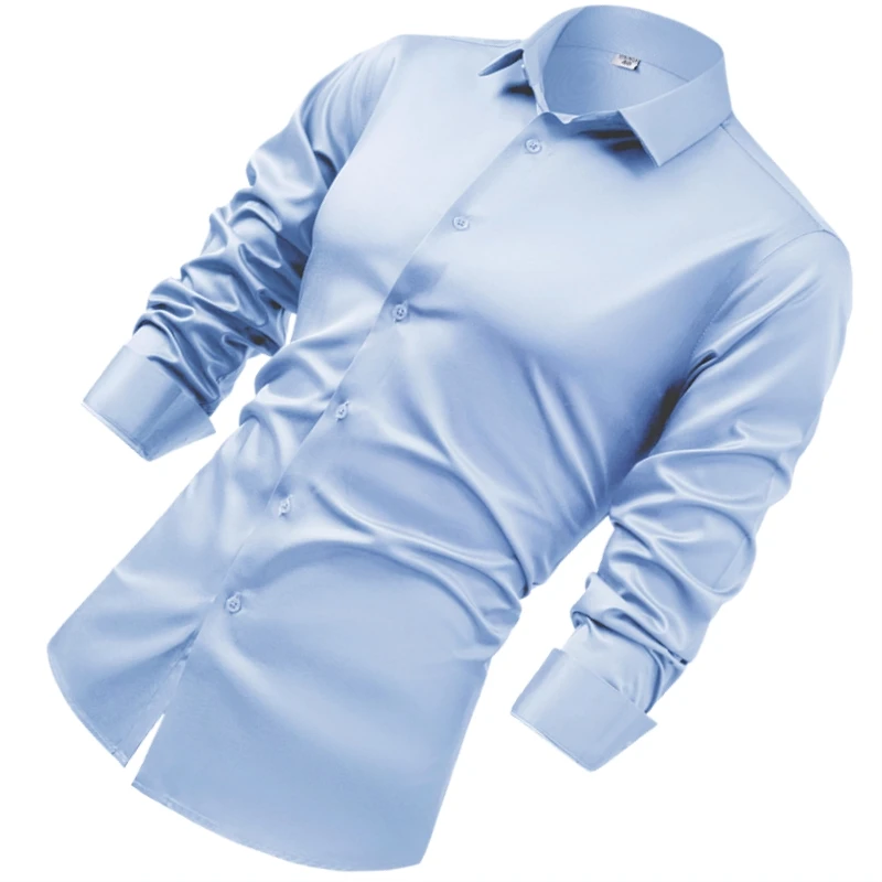 

Classic Solid Color White Shirt Men's Long Sleeved 6XL 5XL Casual Business Non Iron Korean Anti Wrinkle Man Shirt Long Sleeve