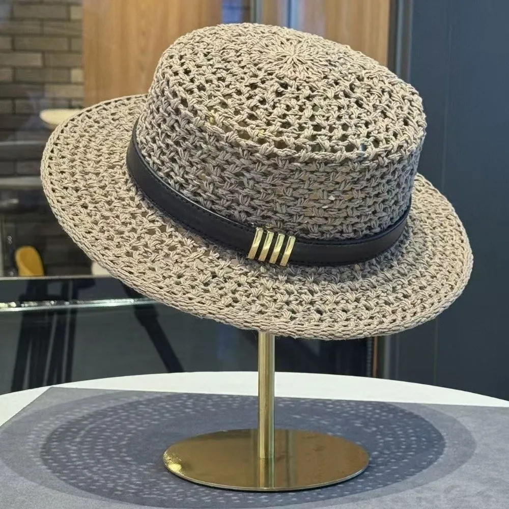 Vintage Style Sunshade Straw Hat Lightweight Handwoven Hollow Out Straw Hat Adjustable Exquisite Craftsmanship
