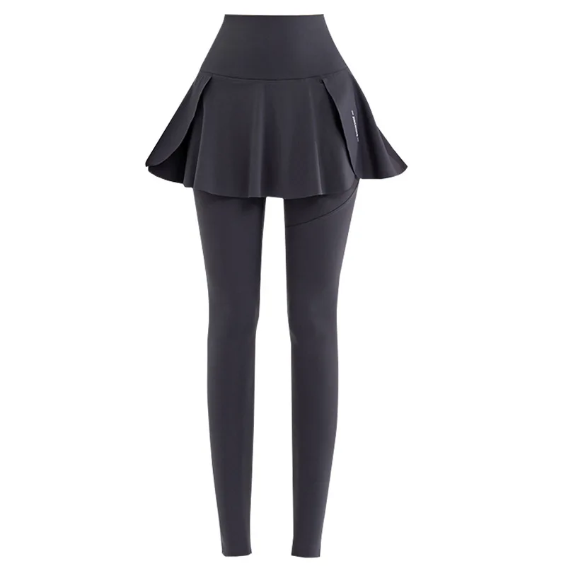 بالإضافة إلى حجم Fitn تنورة السراويل اليوغا orts رياضة الجري مرونة تسعة قطع السراويل عالية الخصر رقيقة نموذج البولي يوريثين مطاطا F...