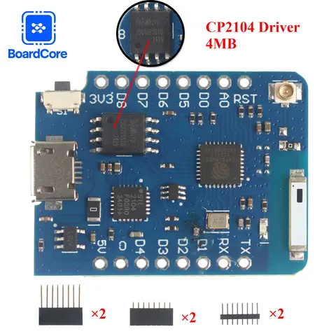 WEMOS D1 Mini Pro 4MB/16MB Bytes NodeMcu Lua WIFI Development Board IoT Based ESP8266 ESP-8266EX CP2104 for Arduino Smart Home
