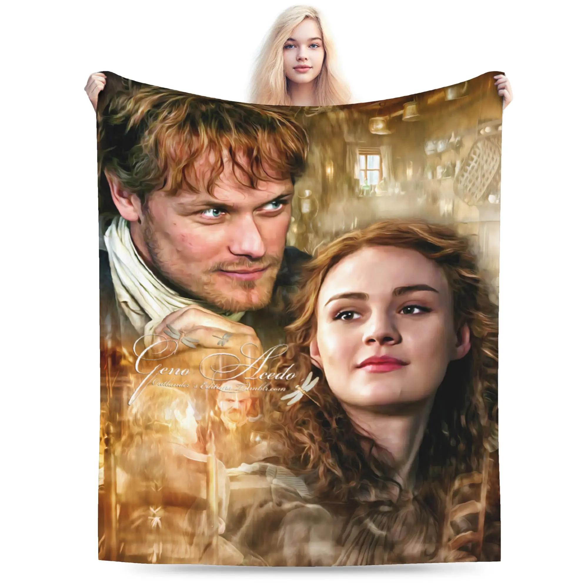 Outlander Blankets  Travel Office Flannel Throw Blanket For Bedroom Warm Soft Custom Quality Bedspread Birthday Present