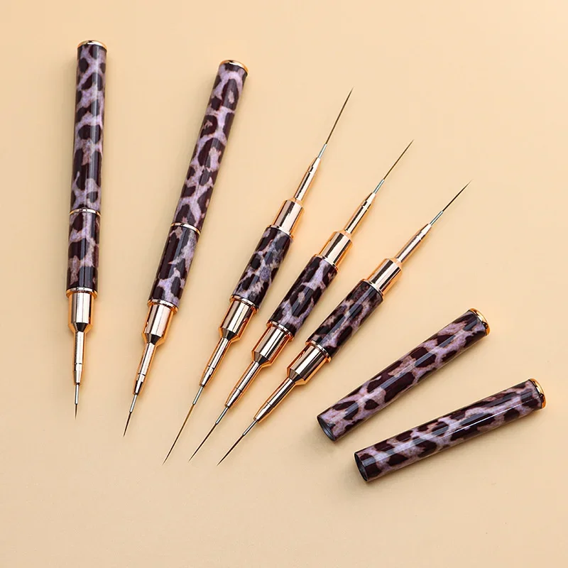 Nail Art Liner Brushes Double Head wzór w cętki akrylowy francuski pasek rysunek długopis do malowania żel polski narzędzia do Manicure