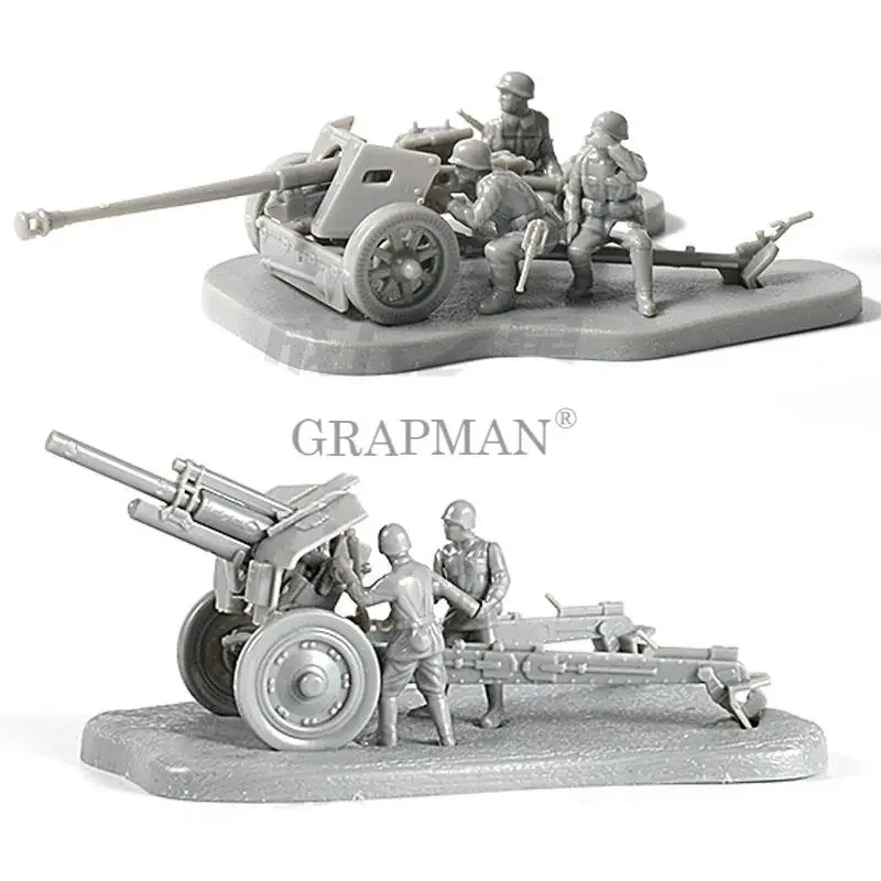 

1/72 4D сборная модель Второй мировой войны PAK40 анти-танковый пистолет/ракетная установка с бесплатным клеем, подключаемая игрушка для артиллерийской сцены