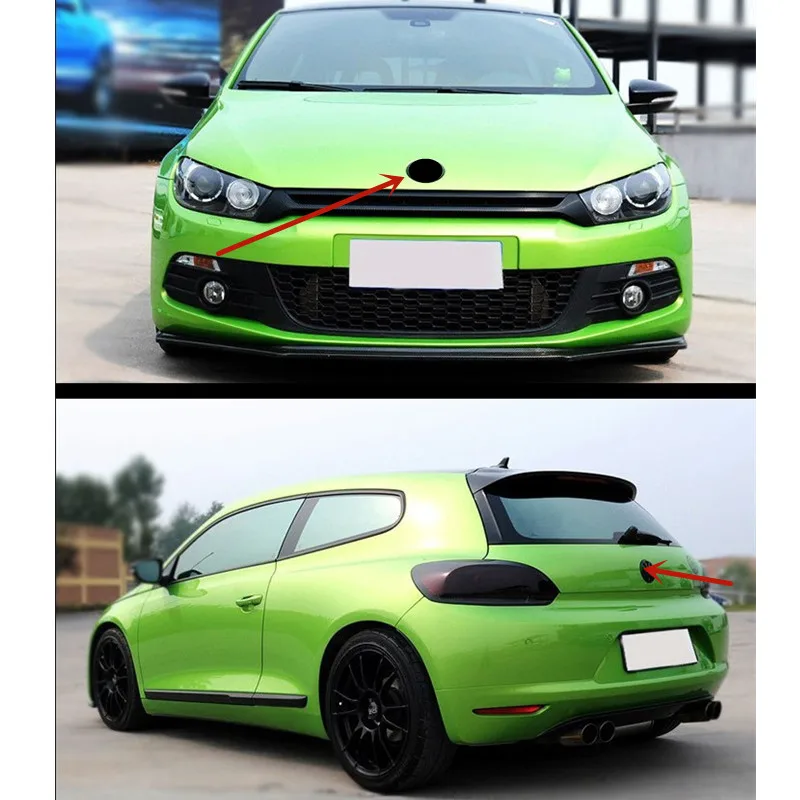Emblème de calandre de voiture noir brillant 110 mm, logo avant pour Scirocco 2009-2017, accessoire de style pour couvercle de coffre arrière 90 mm