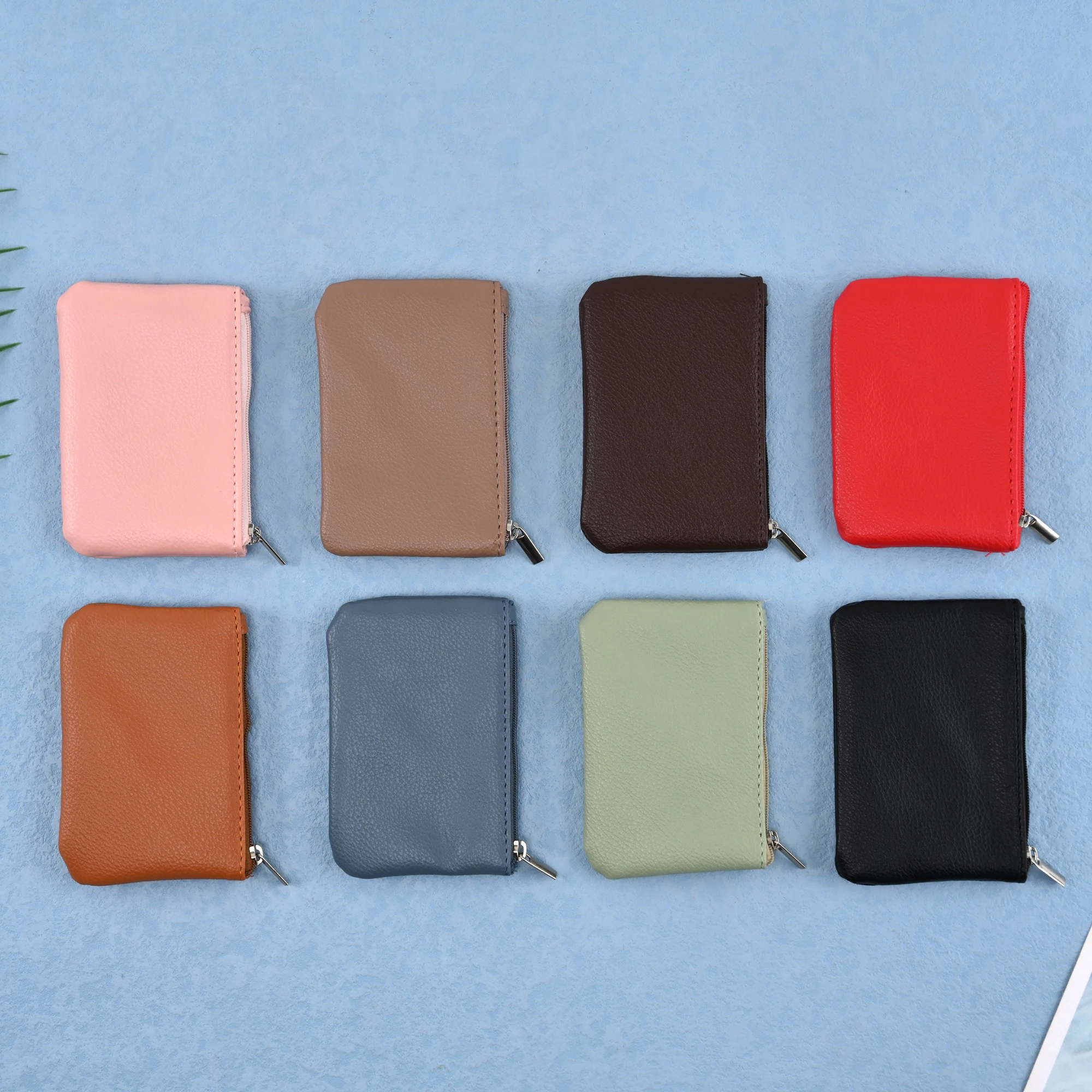 Women PU Leather Coin Purse Mini Change Purses Kids Coin Pocket Wallets Card Holder Zipper Pouch Card Holder Wallet