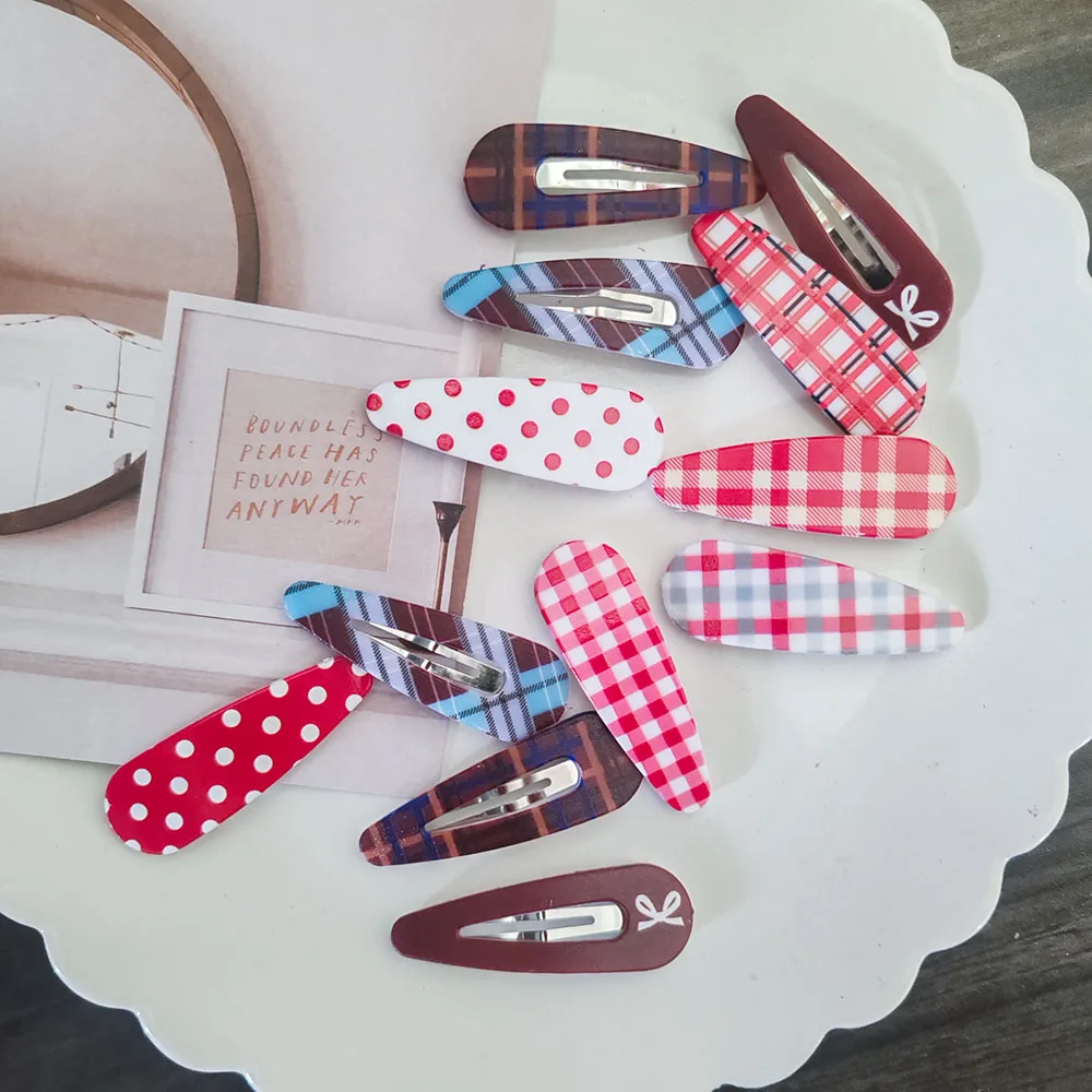 6 Stück Sweetlt Plaid Dot Cute College Style BB Haarnadeln Haarspangen für Mädchen und Frauen, koreanische Haaraccessoires – Detail 7