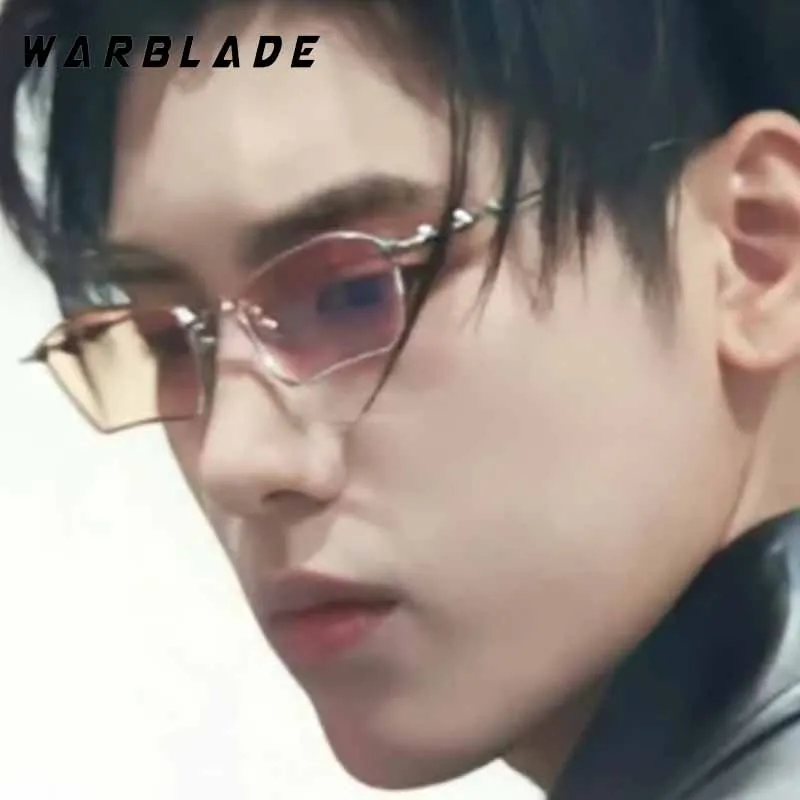 

Luxury Y2K Irregular Rectangle Metal Frame Women's Sunglasses Brand Design Trending Men Sunglass Punk Travel Party Eyewear UV400