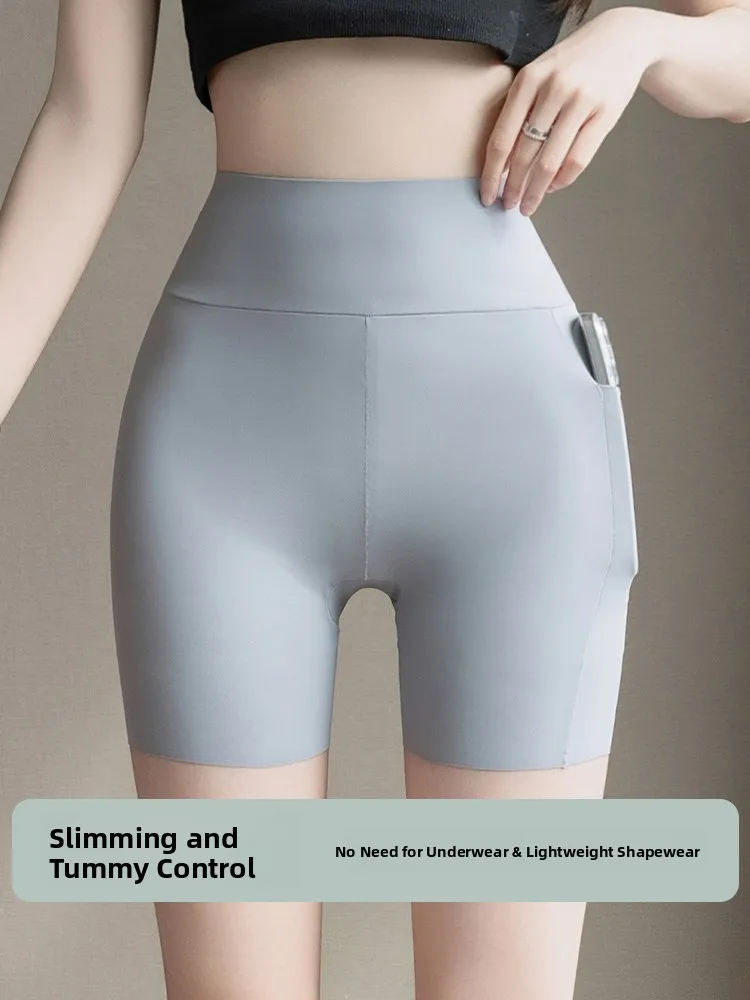 High-Waist Yoga Pants Tee-Quarter Length Fitn Cycling Thin Model Abdomen Lifting Hip Thin Base Layer Pants Summer New Ve...