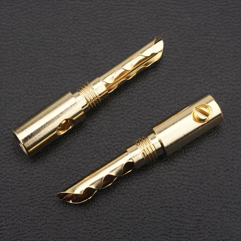 BFA 바나나 플러그, 금도금 구리 하이파이 오디오 앰프 커넥터 어댑터, 5mm, 24K, 8 개