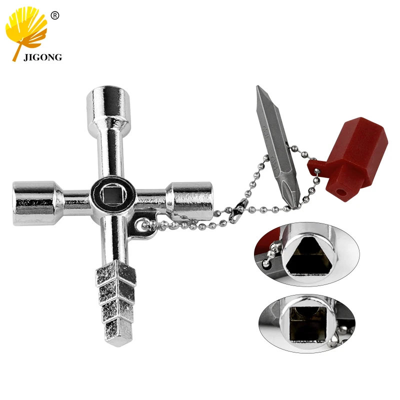 free shipping New 5 In 1 Universal Cross Square Triangle Train Electrical Cabinet Elevator Key