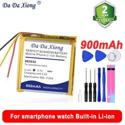 DaDaXiong New 900mAh 663032 Battery for smartphone watch Built-in Li-ion bateria Batteries Free Tools